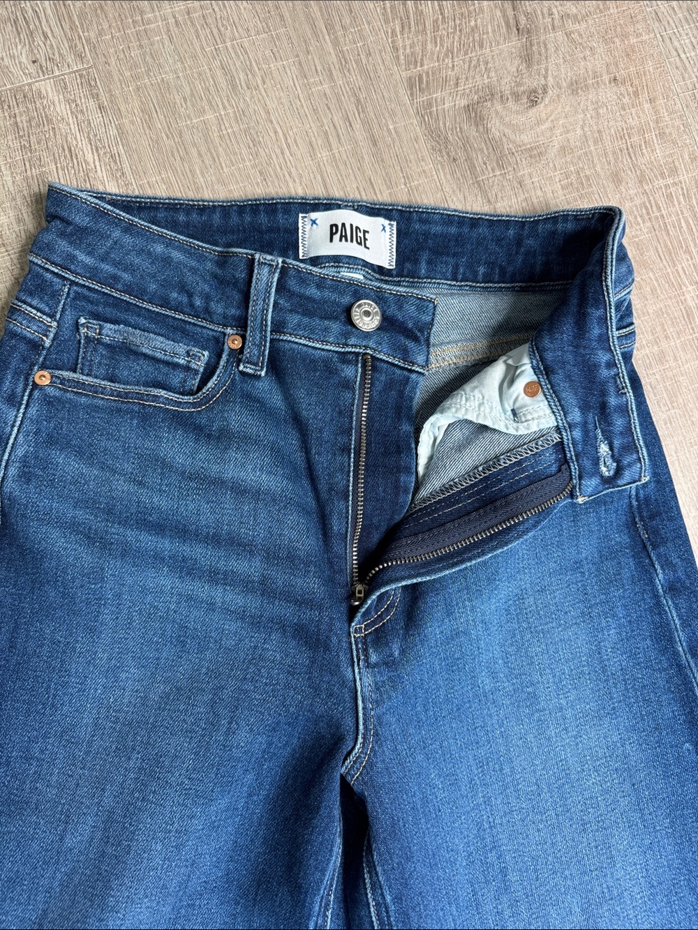 PAIGE ANESSA Women’s Blue Wide-Leg High-Rise Jeans - Picture 6 of 10
